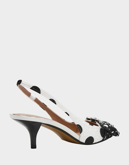 BRYANNA WHITE/BLACK POLKA DOT - SHOES - Betsey Johnson