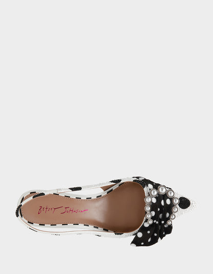 BRYANNA WHITE/BLACK POLKA DOT - SHOES - Betsey Johnson