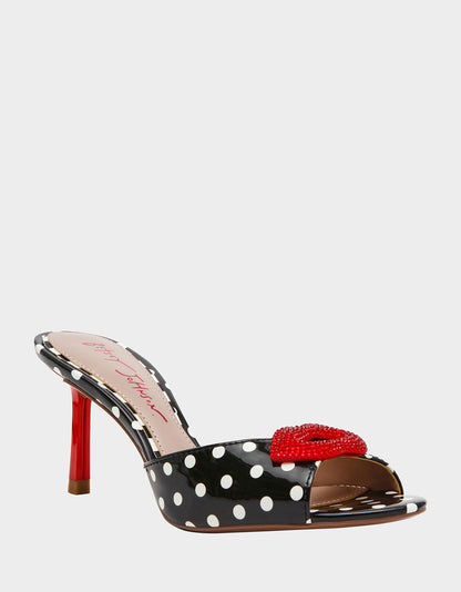 CASIDY WHITE BLACK POLKA DOT - SHOES - Betsey Johnson