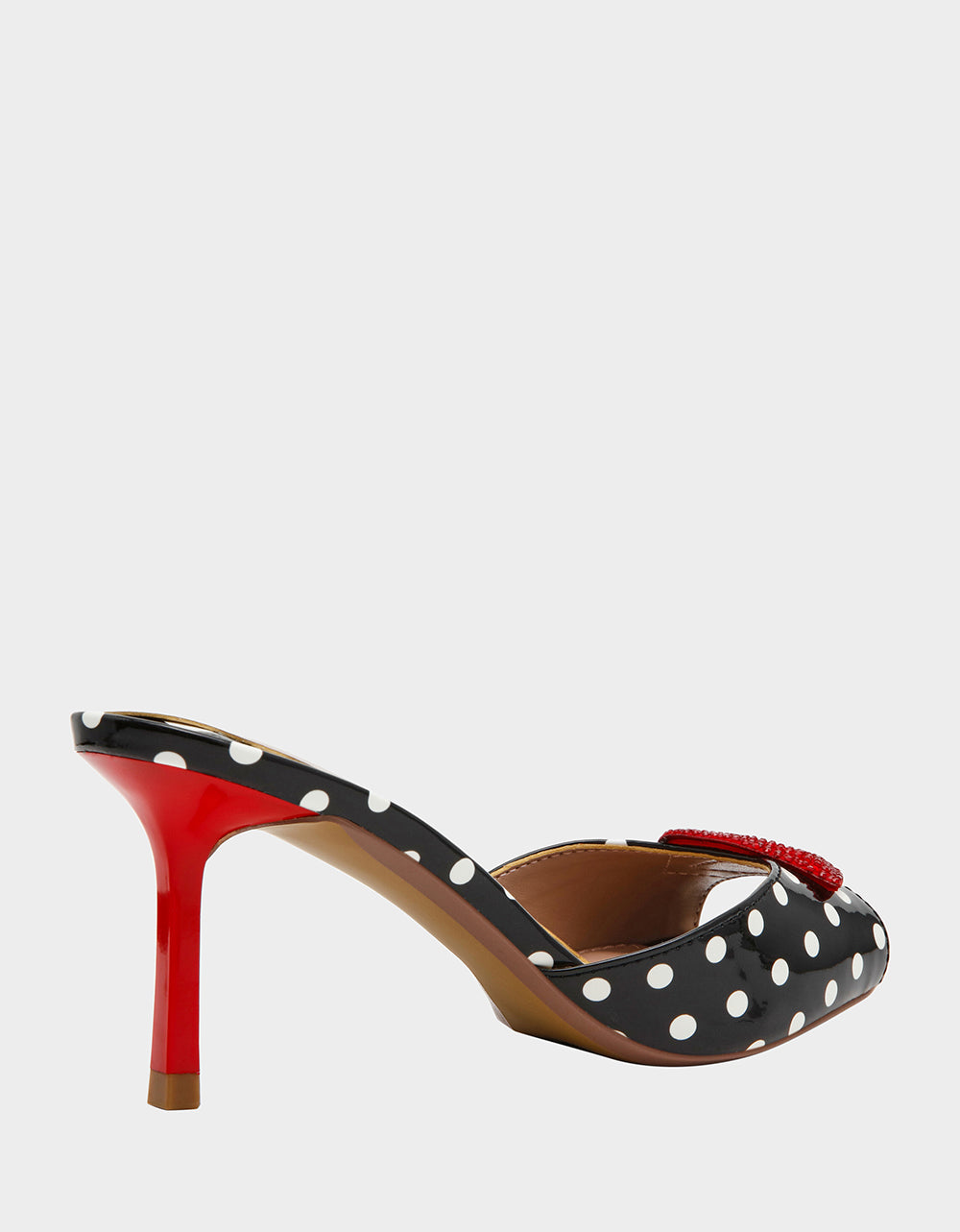 CASIDY WHITE BLACK POLKA DOT Women's Polka Dot Mule Heels with