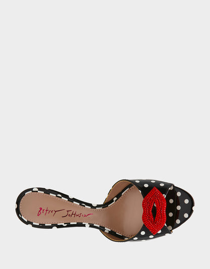 CASIDY WHITE BLACK POLKA DOT - SHOES - Betsey Johnson