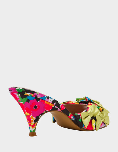 CELESTE BLACK MULTI FLORAL - SHOES - Betsey Johnson