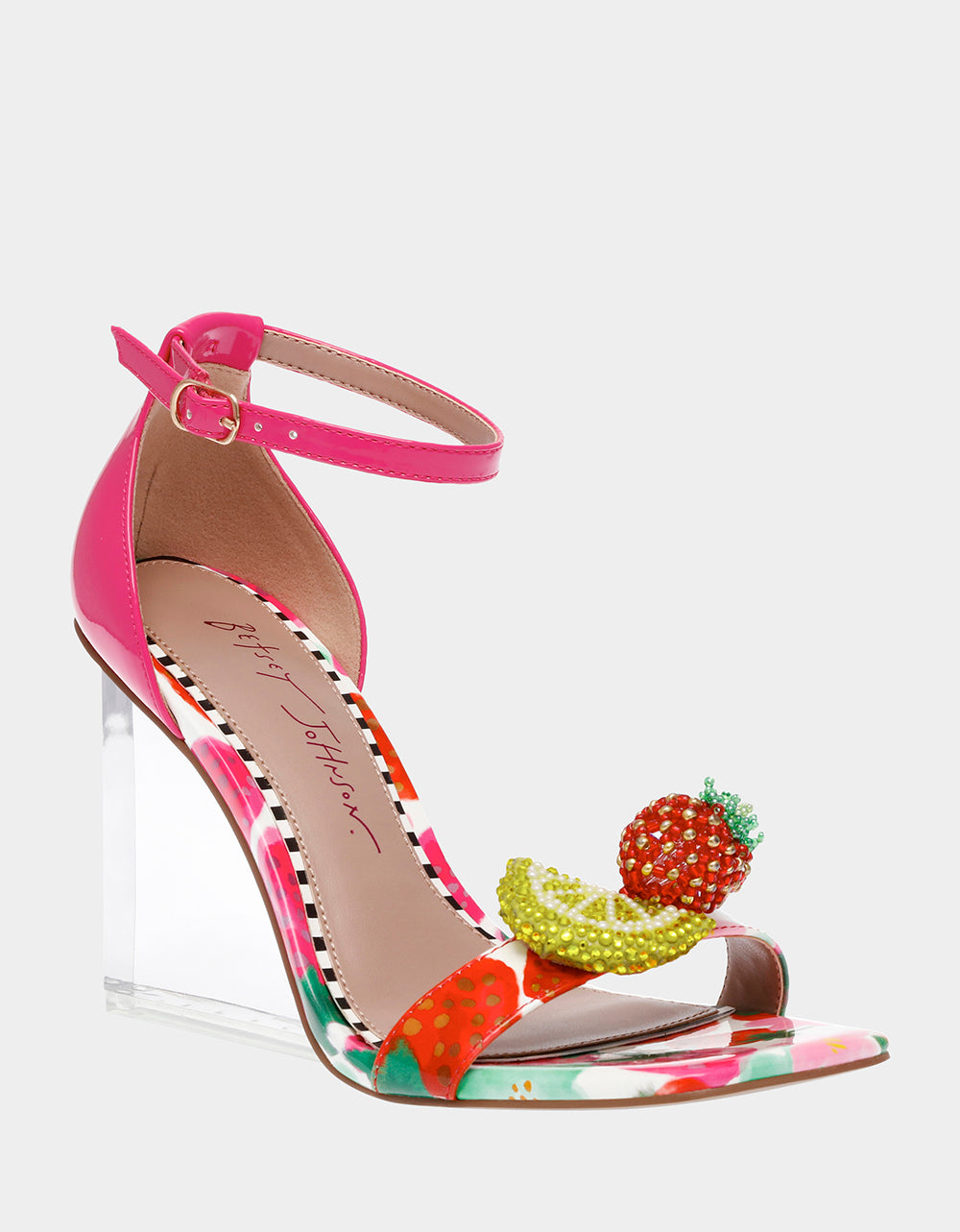 HARLEN BERRY MULTI Clear Wedge Heel Women's Strawberry Heels