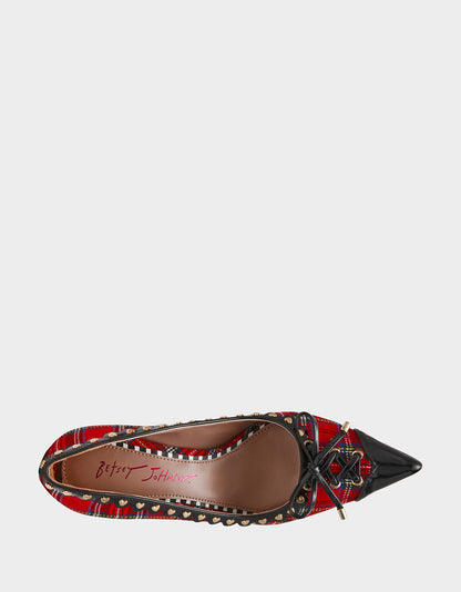 JOVI RED PLAID MULTI - SHOES - Betsey Johnson