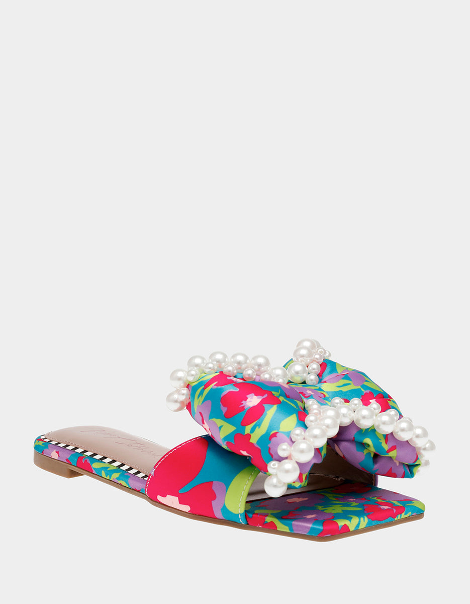 LIAH BLUE MULTI Slip-On Sandal | Women's Sandals – Betsey Johnson