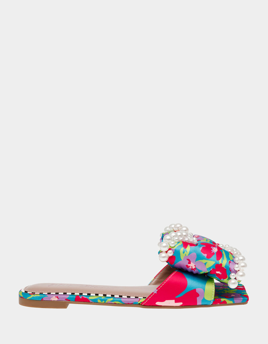 LIAH BLUE MULTI Slip-On Sandal | Women's Sandals – Betsey Johnson