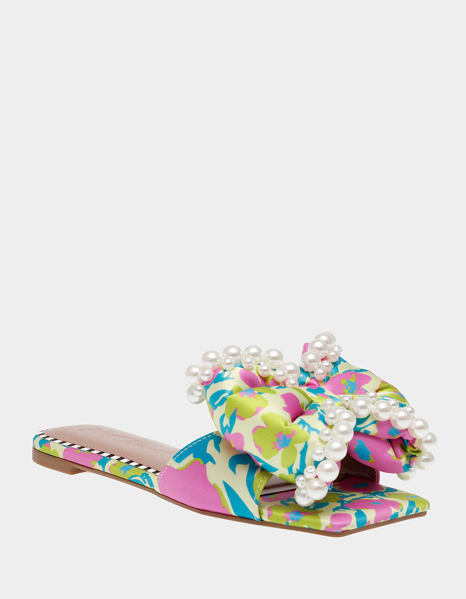 LIAH YELLOW MULTI Slip-On Sandal | Women's Sandals – Betsey Johnson