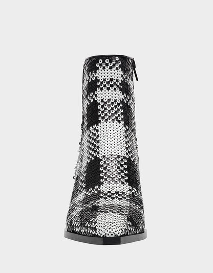 LOUISA BLACK/WHITE PLAID - SHOES - Betsey Johnson