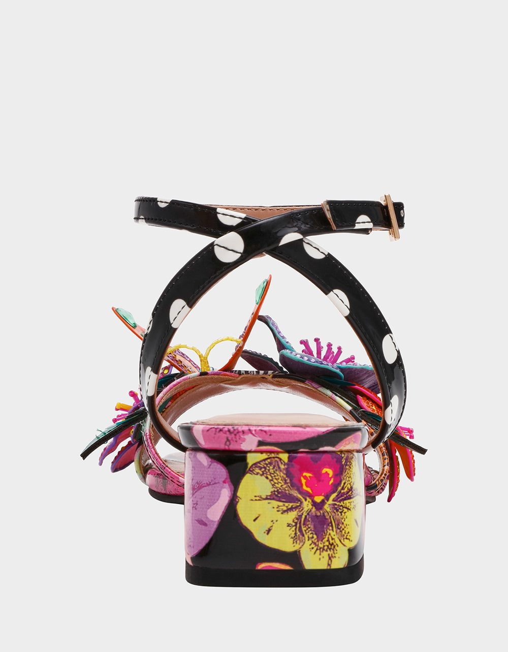 MARANDA BLACK MULTI Women's Block Floral Low Heel – Betsey Johnson