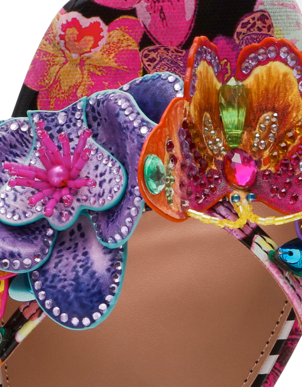 MARANDA BLACK MULTI Women's Block Floral Low Heel – Betsey Johnson