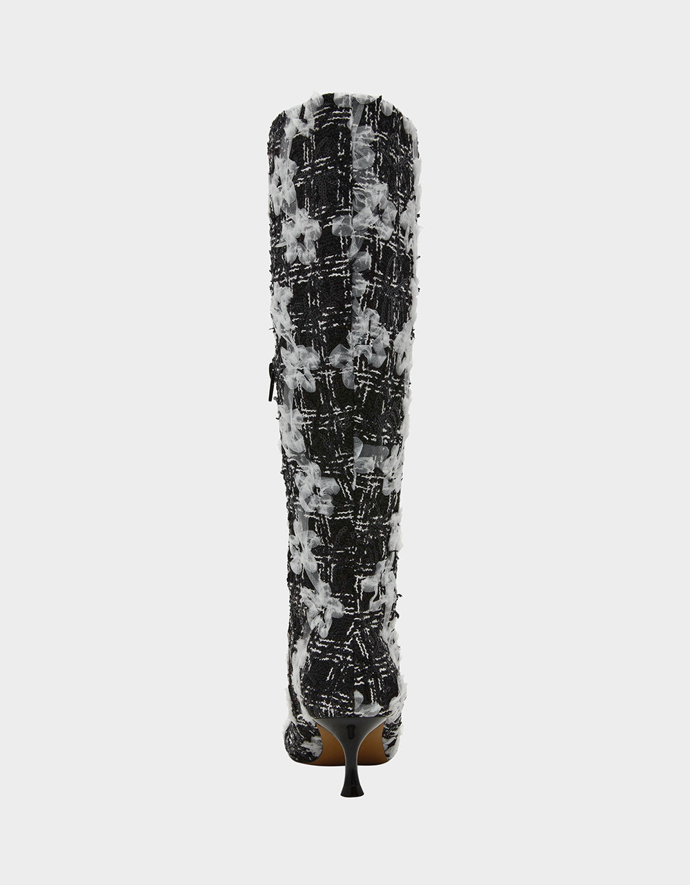 MAXXINE BLACK WHITE MULTI Pointed-Toe Knee-High Kitten Heel