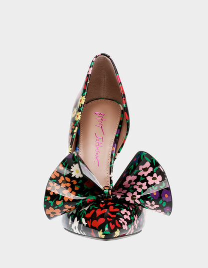 NOBBLE-P BLACK DITSY FLORAL - SHOES - Betsey Johnson