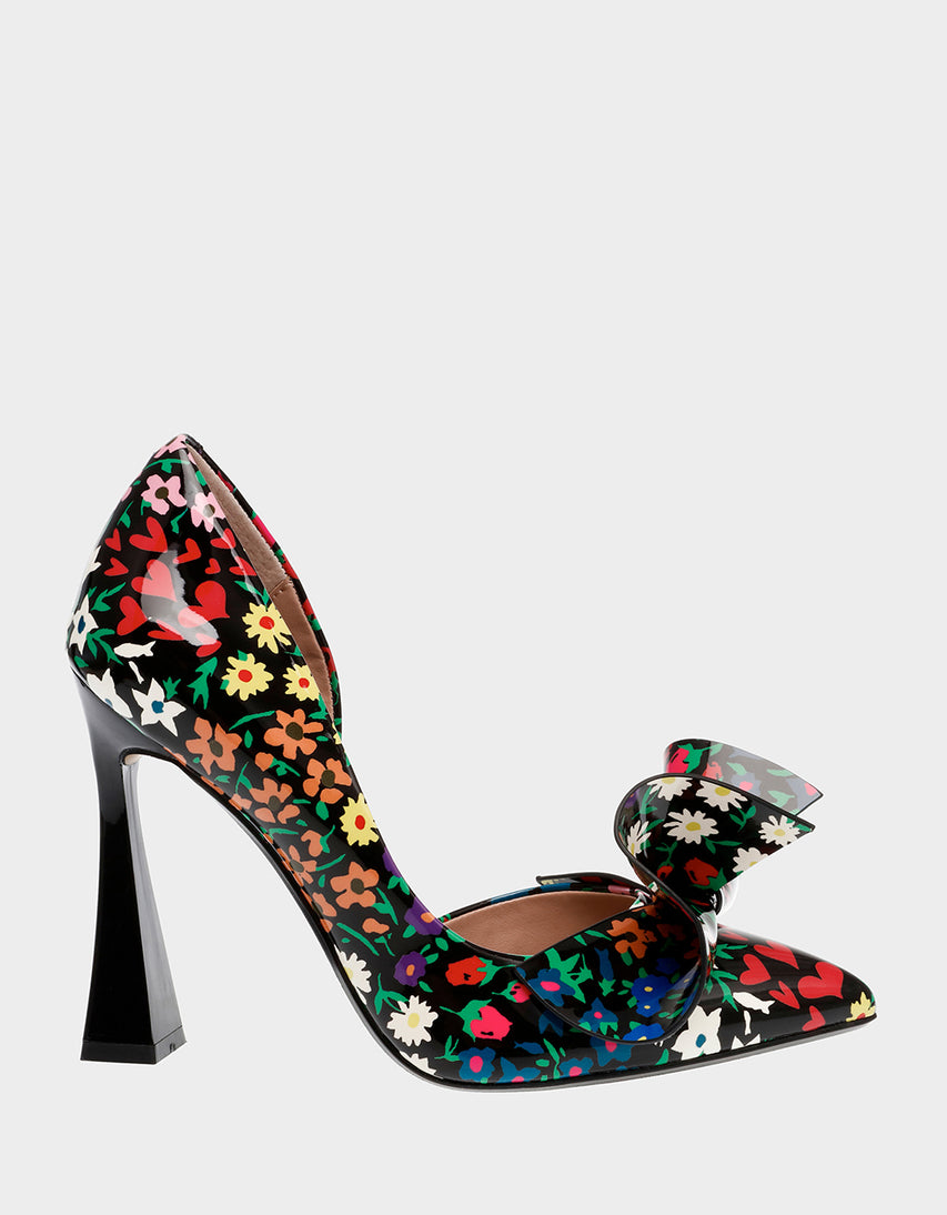 NOBBLE-P BLACK DITSY FLORAL - SHOES - Betsey Johnson