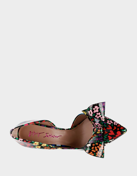 NOBBLE-P BLACK DITSY FLORAL - SHOES - Betsey Johnson