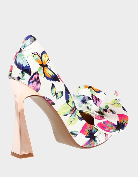 NOBBLE-P WHITE BUTTERFLY Heels | Women's Heels – Betsey Johnson