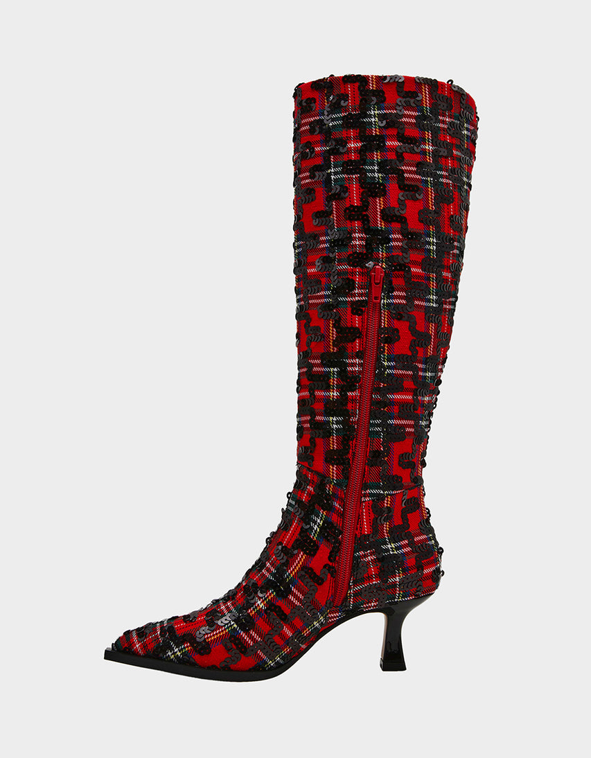PAMELLA RED PLAID - SHOES - Betsey Johnson