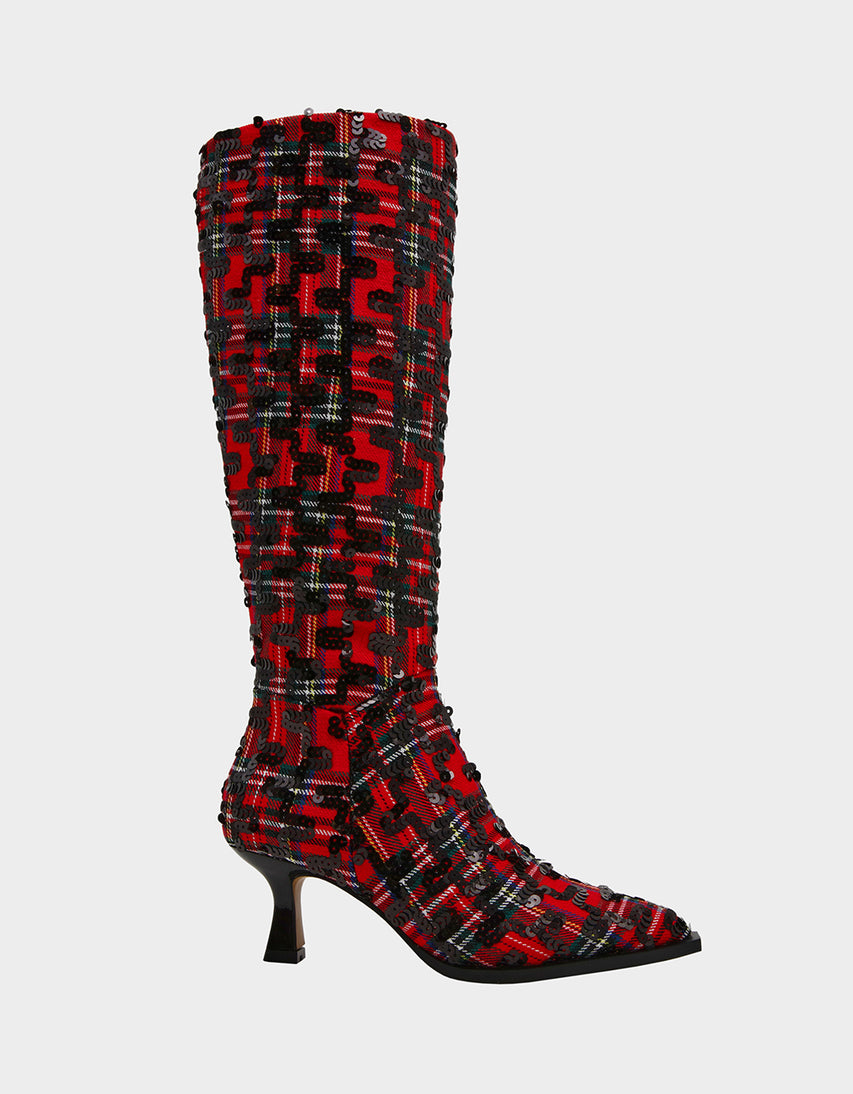PAMELLA RED PLAID - SHOES - Betsey Johnson