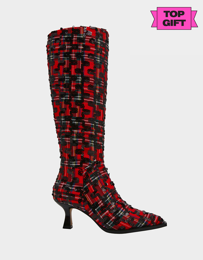 PAMELLA RED PLAID - SHOES - Betsey Johnson