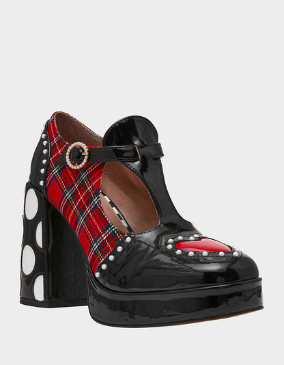 PERRIE RED PLAID MULTI - SHOES - Betsey Johnson