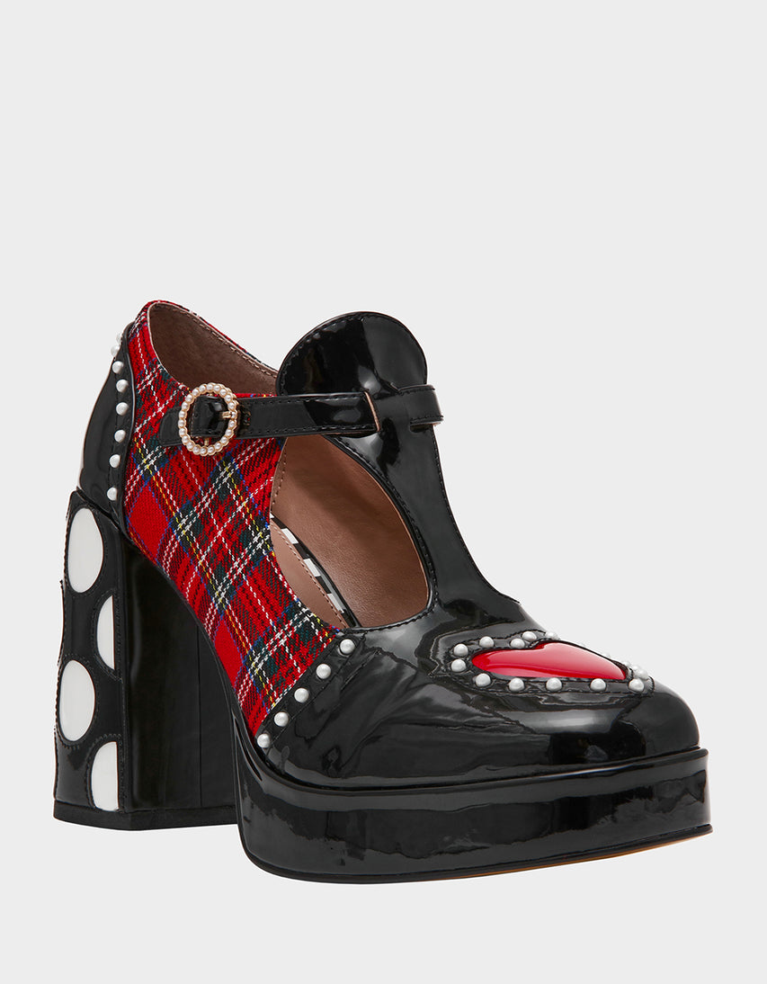 PERRIE RED PLAID MULTI - SHOES - Betsey Johnson