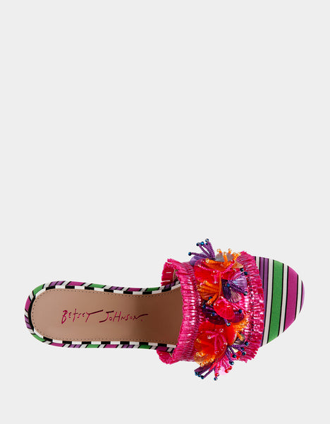 PEYTEN PINK MULTI Slip-On Sandal | Women's Sandals – Betsey Johnson