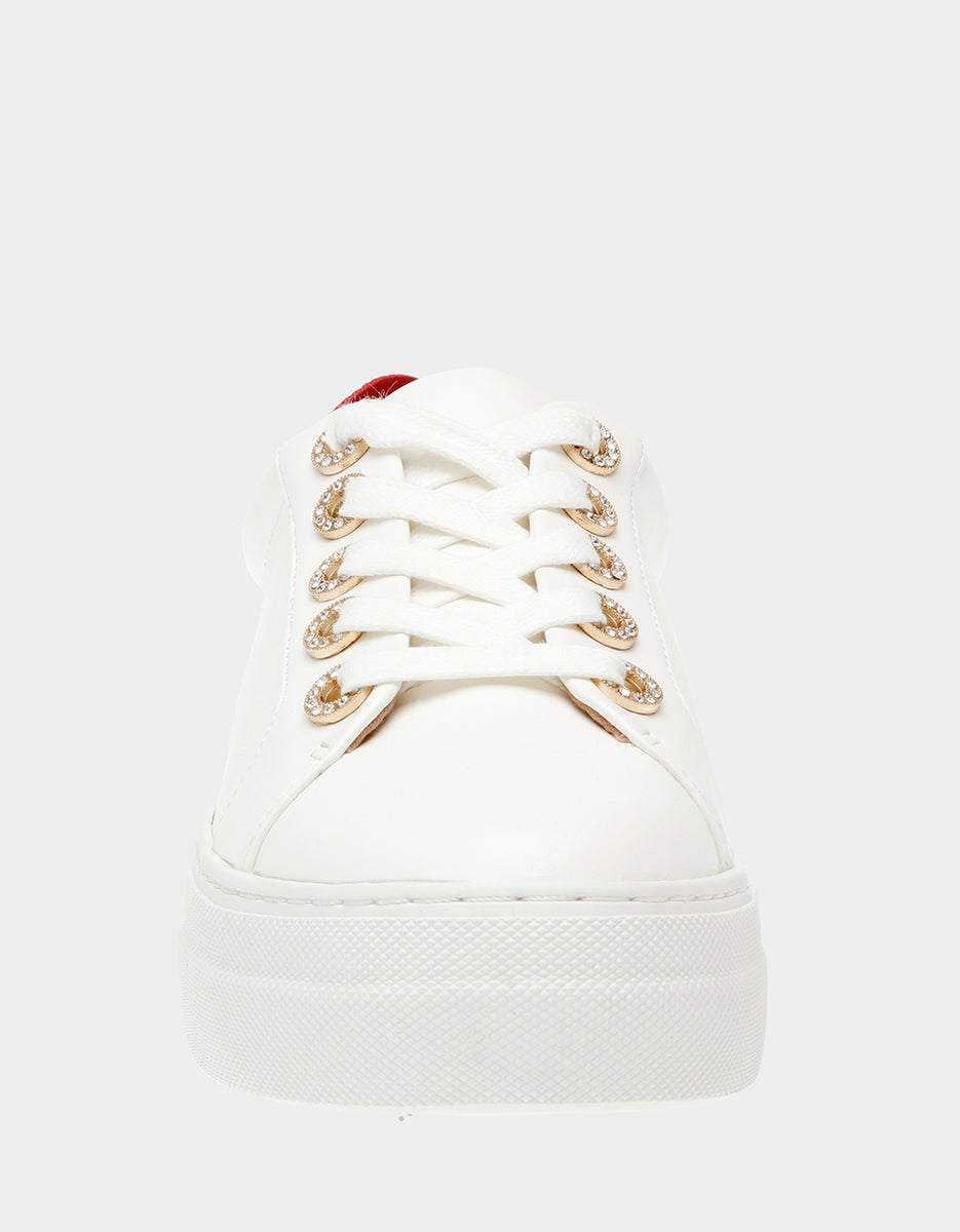 PRESELY WHITE MULTI Heart Sneaker | Valentine's Day Shoes – Betsey Johnson