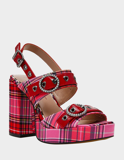 RAMONA PINK PLAID MULTI - SHOES - Betsey Johnson
