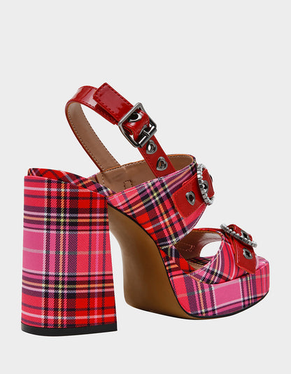 RAMONA PINK PLAID MULTI - SHOES - Betsey Johnson