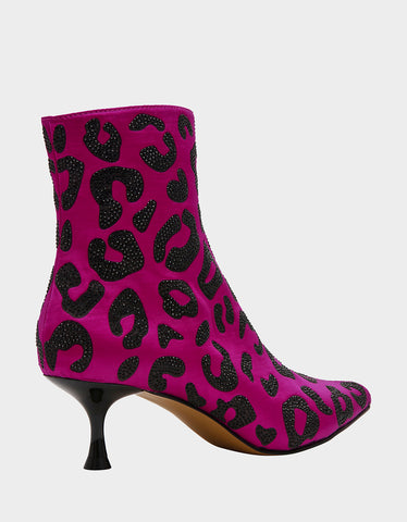 REBECA FUSCHIA MULTI Leopard Bootie Women s Booties Betsey Johnson