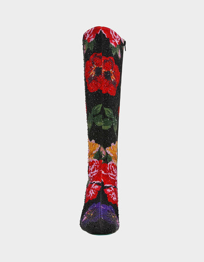 AVON BLACK FLOWER MULTI - SHOES - Betsey Johnson