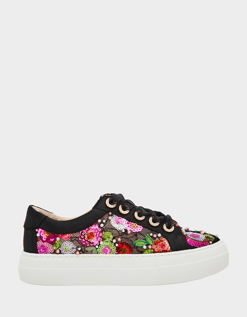 BONNY BLACK FLORAL - SHOES - Betsey Johnson