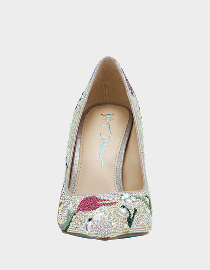 BRICE RHINESTONE FLORAL - SHOES - Betsey Johnson