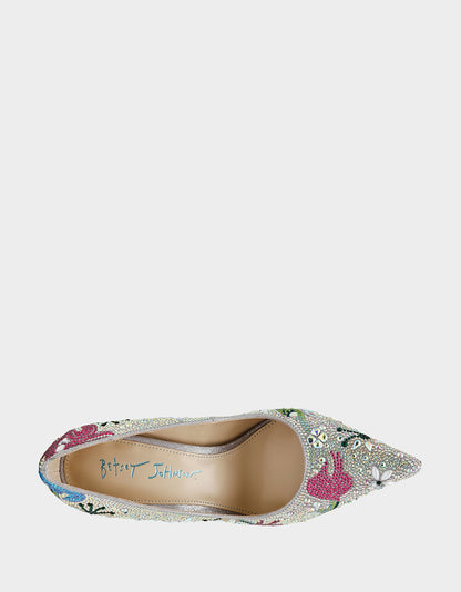 BRICE RHINESTONE FLORAL - SHOES - Betsey Johnson