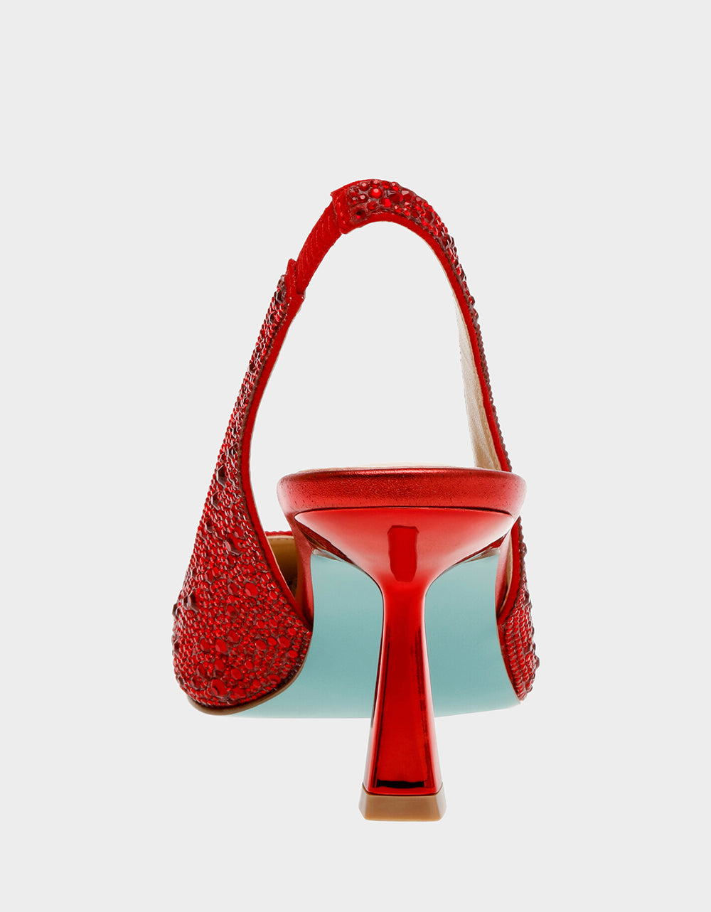 CLARK RED Slingback Kitten Heels Women's Heels Betsey Johnson