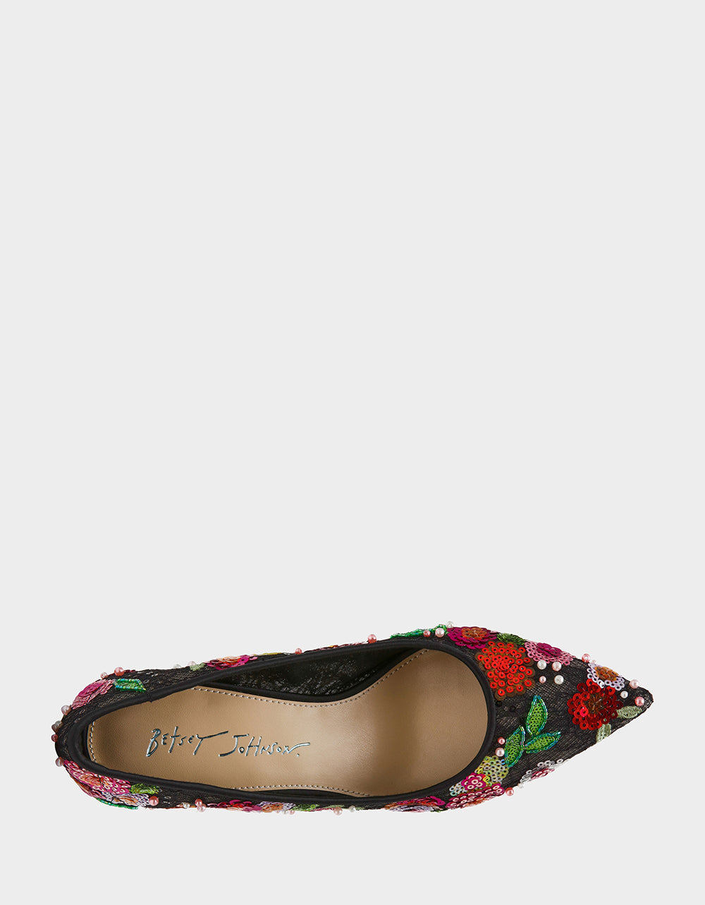 CYRUS BLACK FLORAL - SHOES - Betsey Johnson