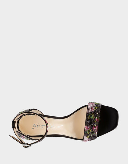 DANI BLACK/PINK FLORAL - SHOES - Betsey Johnson