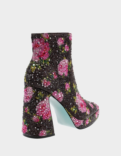 DELLA BLACK/PINK FLORAL - SHOES - Betsey Johnson