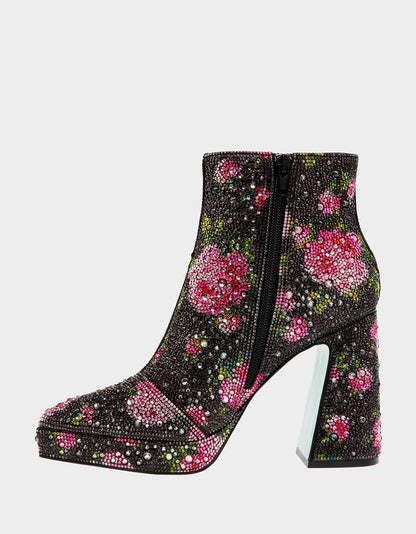 DELLA BLACK/PINK FLORAL - SHOES - Betsey Johnson