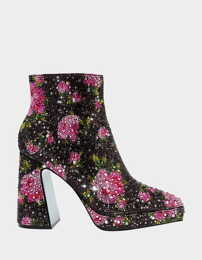 DELLA BLACK/PINK FLORAL - SHOES - Betsey Johnson