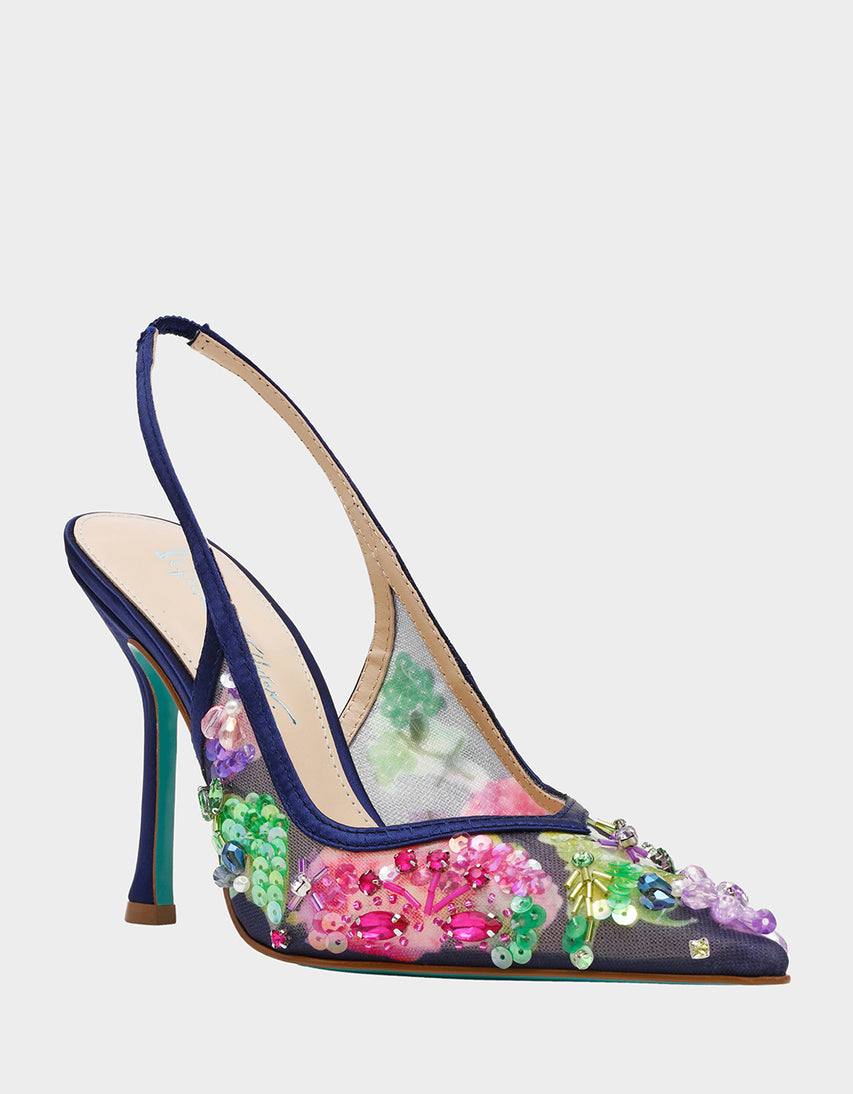 EDDIE NAVY MULTI - SHOES - Betsey Johnson