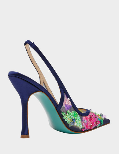 EDDIE NAVY MULTI - SHOES - Betsey Johnson