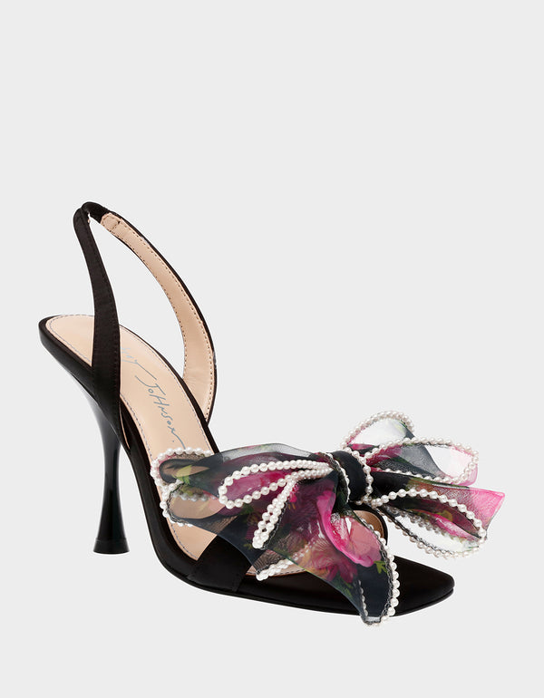 FAWN BLACK FLORAL - SHOES - Betsey Johnson