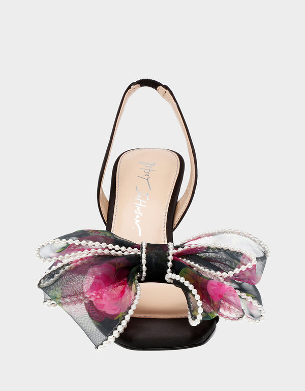 FAWN BLACK FLORAL - SHOES - Betsey Johnson
