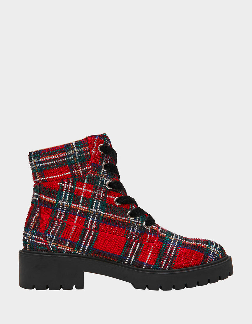 HUDSN RED PLAID - SHOES - Betsey Johnson