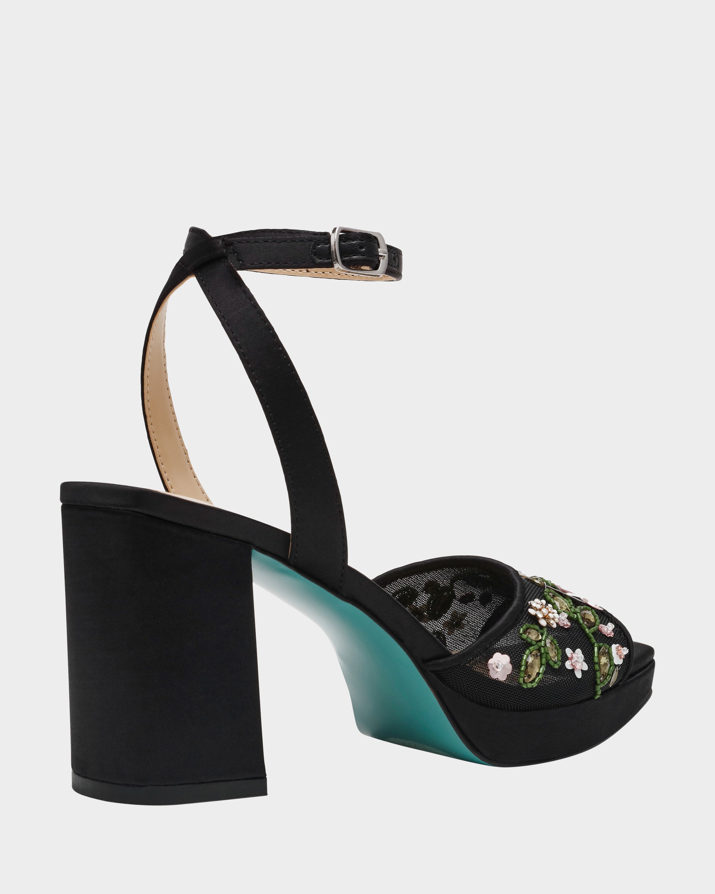 women's kirra floral beaded platform dress sandals Betsey Johnson Women's Kirra Sandal - Black - Sandal heels