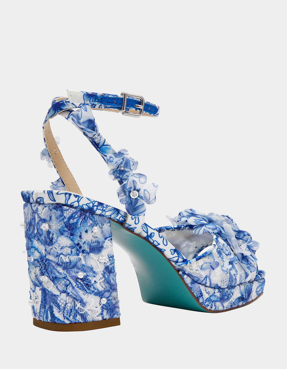 MARTA WHITE/BLUE FLORAL - SHOES - Betsey Johnson - view 4