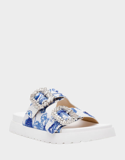 MATIE WHITE BLUE FLORAL - SHOES - Betsey Johnson