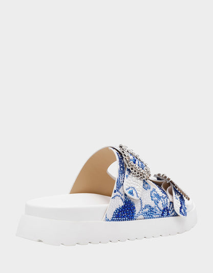 MATIE WHITE BLUE FLORAL - SHOES - Betsey Johnson