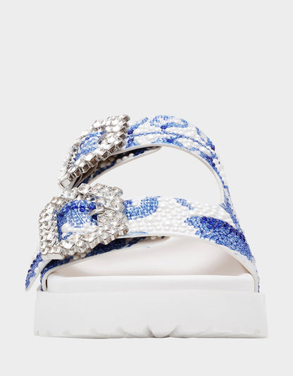 MATIE WHITE BLUE FLORAL - SHOES - Betsey Johnson