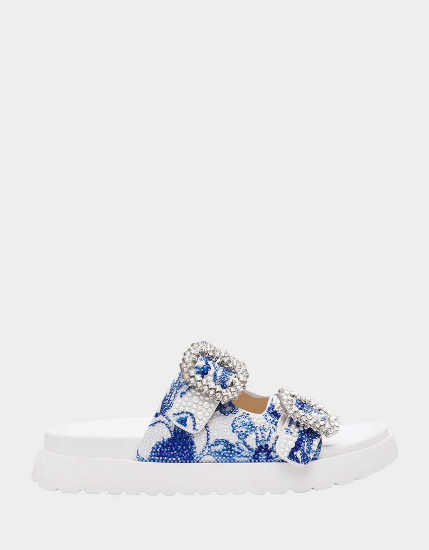 MATIE WHITE BLUE FLORAL - SHOES - Betsey Johnson